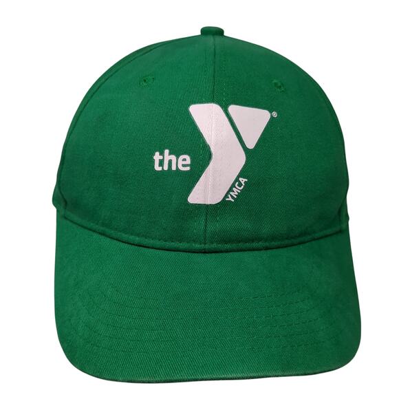Unbranded Other - The YMCA Strapback Baseball Cap Green One Size Adjustable Vented Holes 6 Panel